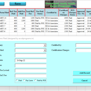 RoC Forms Filed Approved Paid Ver 9.1