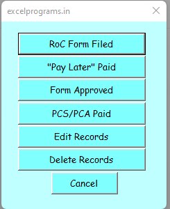 RoC Forms Filed Approved Paid Ver 9.1