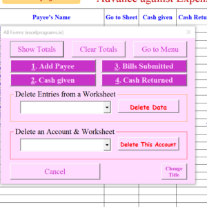 Advance against Expenses Ver 5.9 TUP Eng