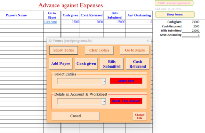 Advance against Expenses Ver 5.3