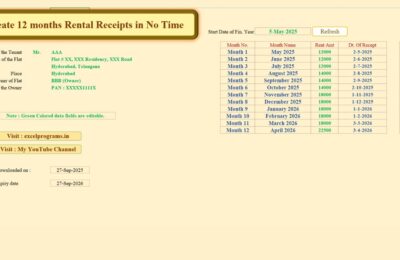 Generate Rental Receipts Ver 2.3 T