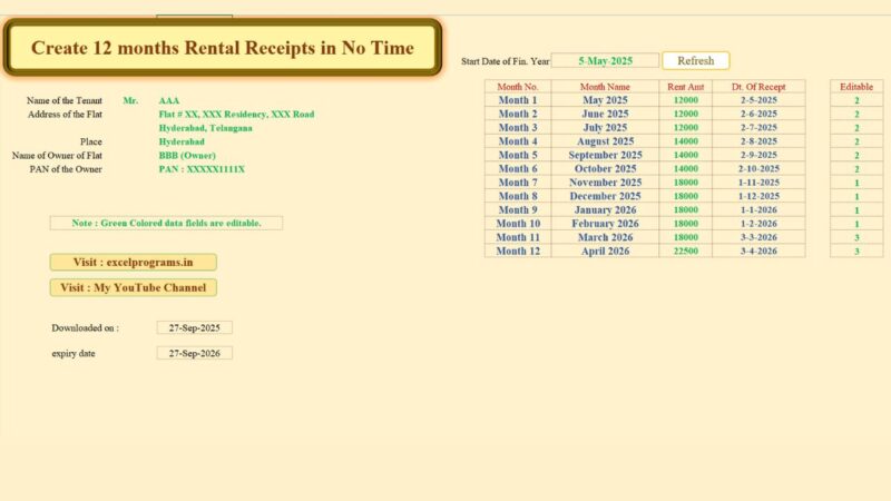 Generate Rental Receipts Ver 2.3 T
