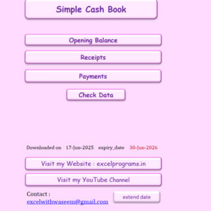 Simple Cash Book T626