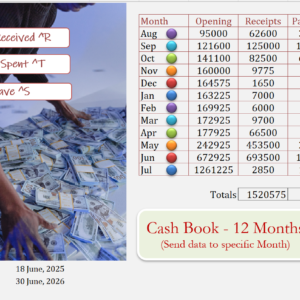 Cash Book 12 Sheets Ver 3.3 T