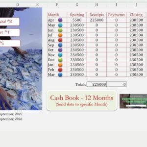 Cash Book 12 Sheets Ver 3.5 T